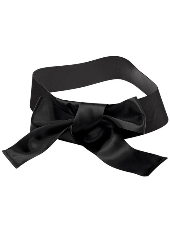 Chanel CC Logo Belt Ribbon Sash Fabric Leather Black